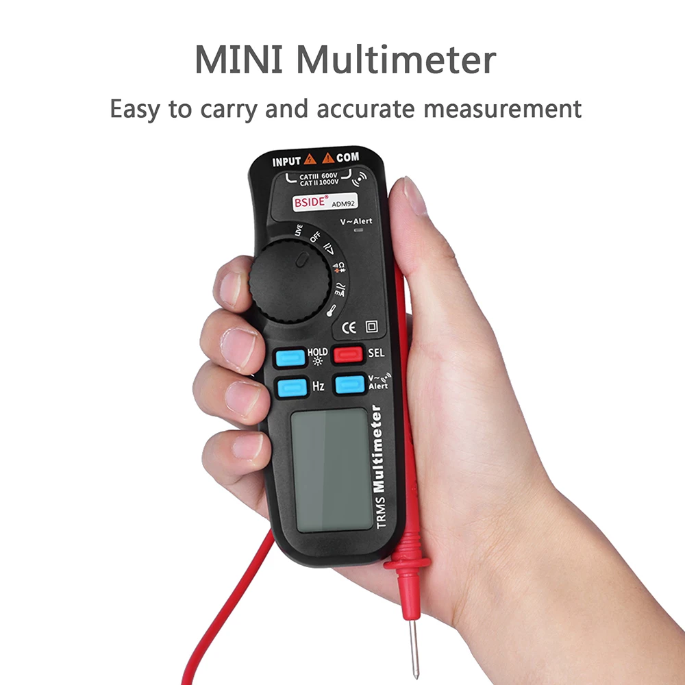 Цифровой мультиметр с подсветкой 6000 отсчетов мини амперметр вольтметр Омметр