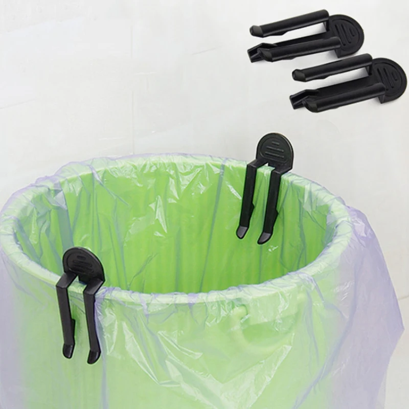 

2pcs Practical Trash Can Clips Plastic Fixed Garbage Bag Clip Fixed Waste Bin Bag Holder Rubbish Clam