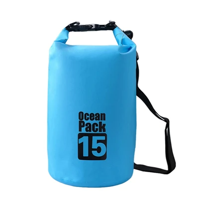 15L Сумка для плавания на лодках, водонепроницаемая, сухая, 2L/5L/10L/15L/20L/30L, для спорта на открытом воздухе, рафтинг, Каякинг, парусное каноэ, синий, ПВХ, sac etanche A20 - Цвет: 15L
