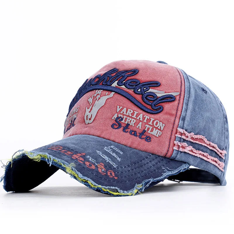 Navy and Wine Red Wuaumx, винтажная бейсболка с вышивкой, мужская, женская, весенняя, летняя бейсболка, уличная, хлопковая, шлифованная, дальнобойная кепка, шляпа для папы - Цвет: Navy and Wine Red