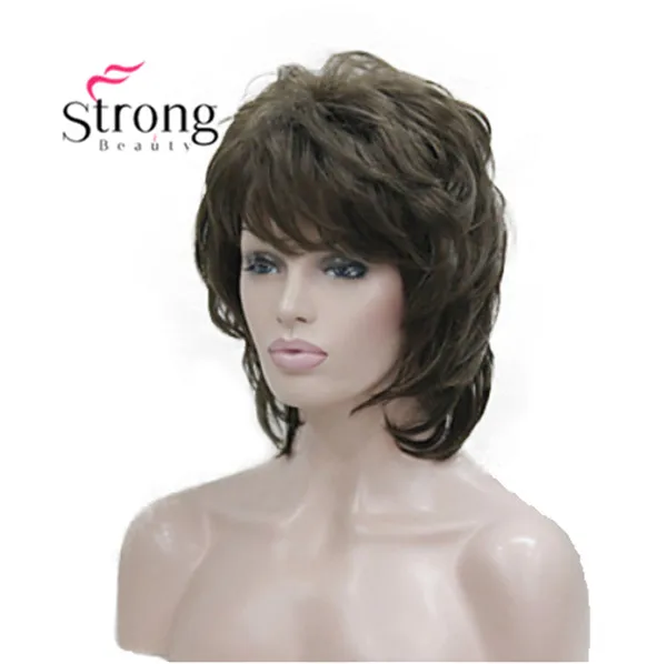 StrongBeauty короткий мягкий аксессуар для волос пушистой цветок коричневый Классический колпачок синтетический парик женские волосы парики выбор цвета