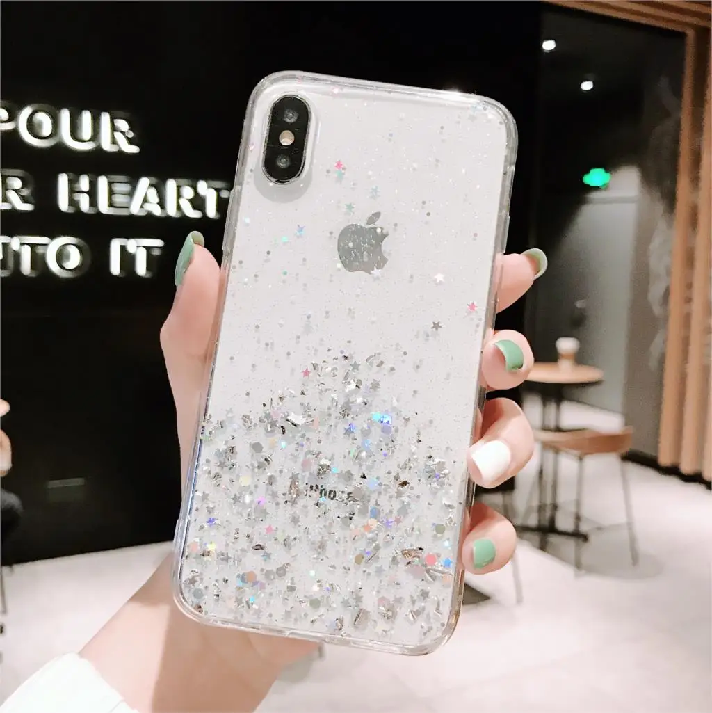 Милый Блестящий блестящий чехол для телефона samsung Galaxy S9 S8 S10 Plus Note 9 8 из эпоксидной