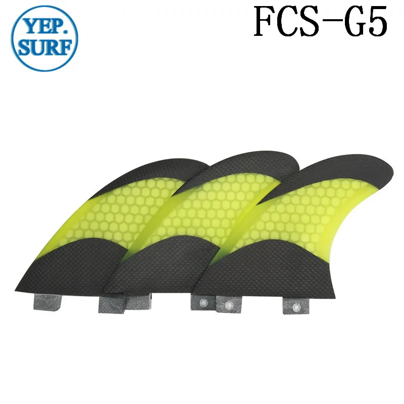 Выпрямитель для серфинга FCS G5 плавники желтого цвета из стекловолокна плавник с