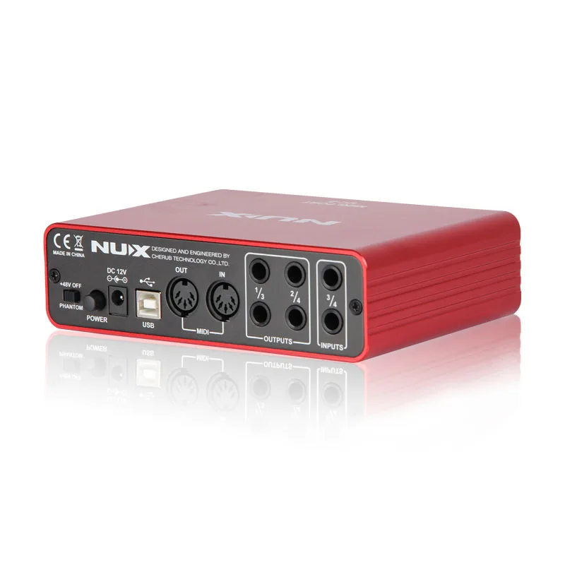 NUX UC-2 мини порт USB XLR 6,35 мм вход выход аудио интерфейс для микрофона MIDI инструмент записи воспроизведения