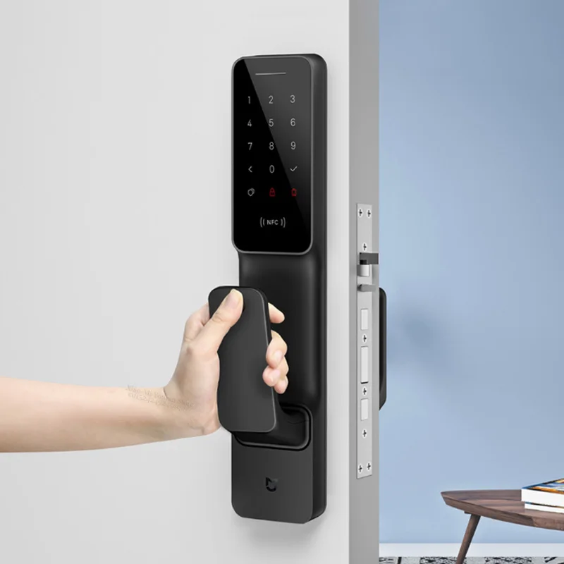 Xiaomi Mijia умный дверной замок Умный Замок нажимная модель отпечатков пальцев пароль NFC Bluetooth разблокировка Обнаружение сигнализации работа Mi Home приложение