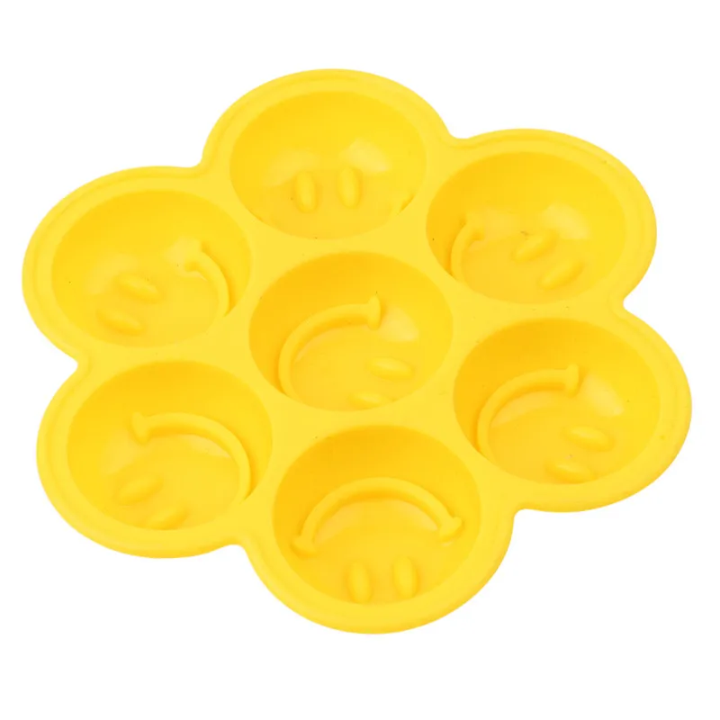 yellow 1 шт. Милые 3D смайлики силиконовые кубики для мороженого круглый шар формы лоток Сфера вечерние инструменты DIY Новинка - Цвет: yellow