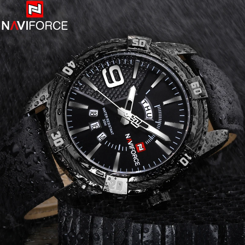Часы наручные NAVIFORCE Мужские кварцевые брендовые оригинальные Роскошные