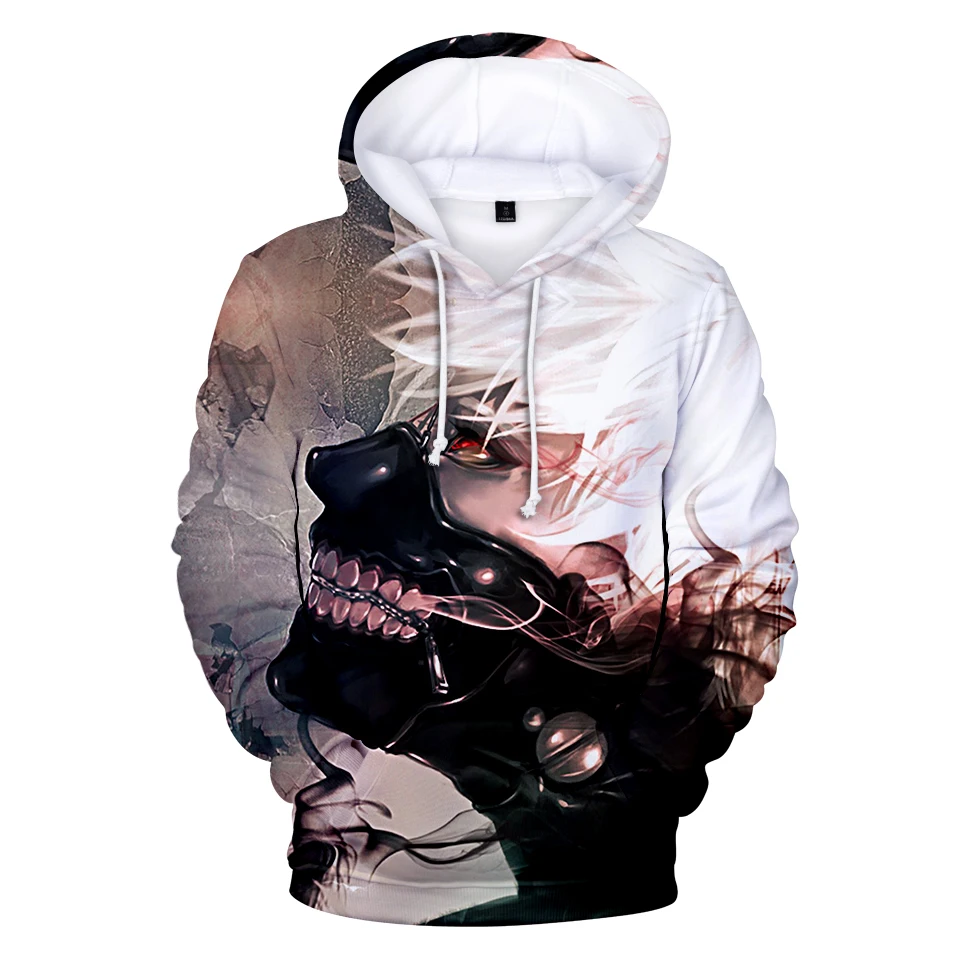 New Hoodies 3D Print Tokyo Ghoul Sweatshirt Long Sleeve Harajuku Men/women Clothes Tops Kpop Hip Hop | Мужская одежда