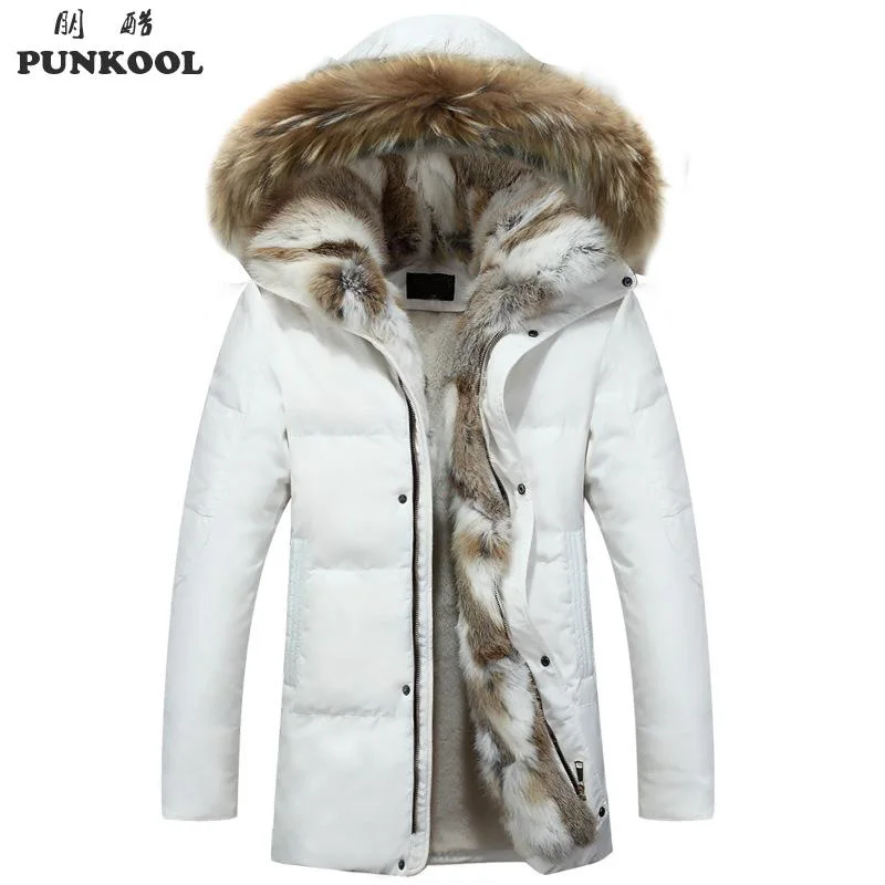 PUNKOOL Duck Down Jacket Men 2016 Winter Casual Thickening Warm Hooded Coat Faux Fur Parka Jackets | Мужская одежда