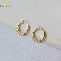 real 100 925 sterling silver circle hoop earrings for women simple high quality 18k gold earings fashion jewelry flyleaf