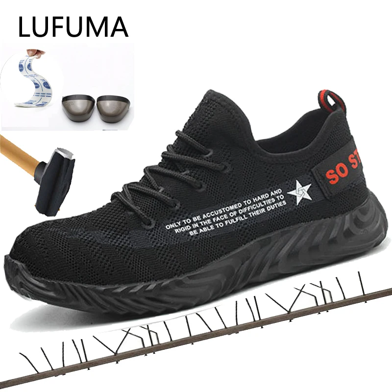 LUFUMA/Брендовые мужские и женские рабочие ботинки со стальным носком размера плюс