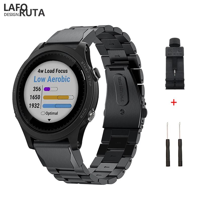 Laforuta 22mm Quick Fit Forerunner 945 Metal Stainless Steel Watch Band Strap for Garmin Forerunner 935 Fenix 5 5Plus Wristband
