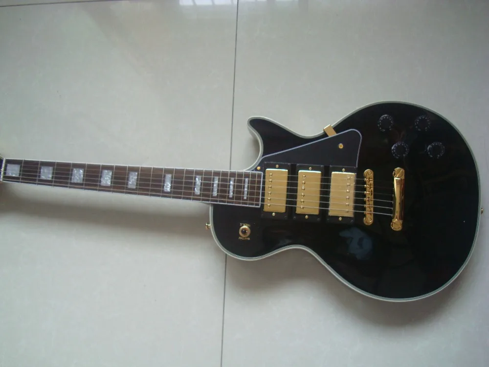 Черный Красота custom гитары Mohogany одна деталь средства ухода за кожей Шеи клен 3