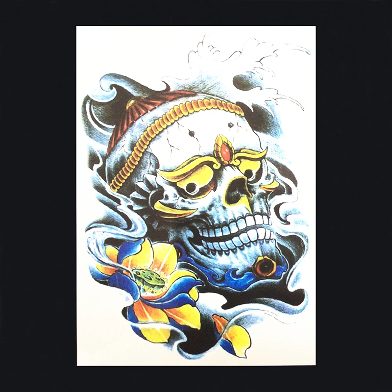 SHNAPIGN Скелет богатого временного тела художественная Вспышка татуировки