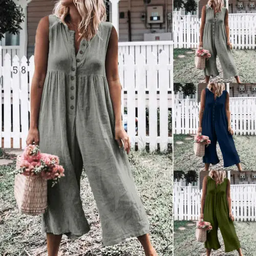 Женский комбинезон без рукавов в стиле бохо Повседневная Клубная одежда брюки с