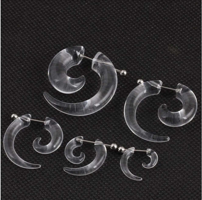 1 пара мужчины женщины поддельные спирали ухо конус улитка уха расширители
