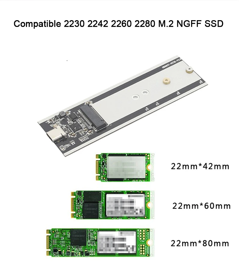 Корпус NGFF для жесткого диска M.2 SATA SSD 10 Гбит/с на USB 3 1 Type C конвертер корпус адаптер