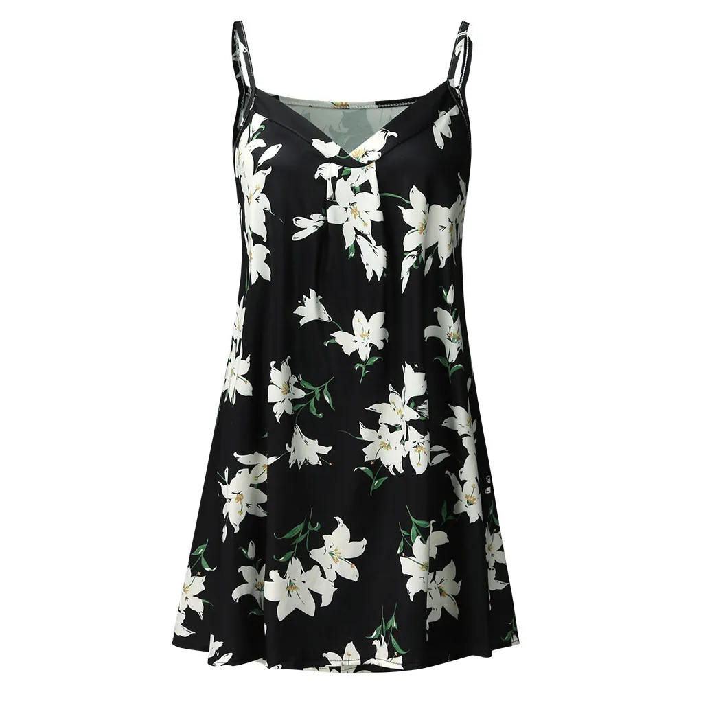

Breastfeeding tops Women Pregnant Nusring Sleeveless Straps Ruffles Print Floral Tops(Black)