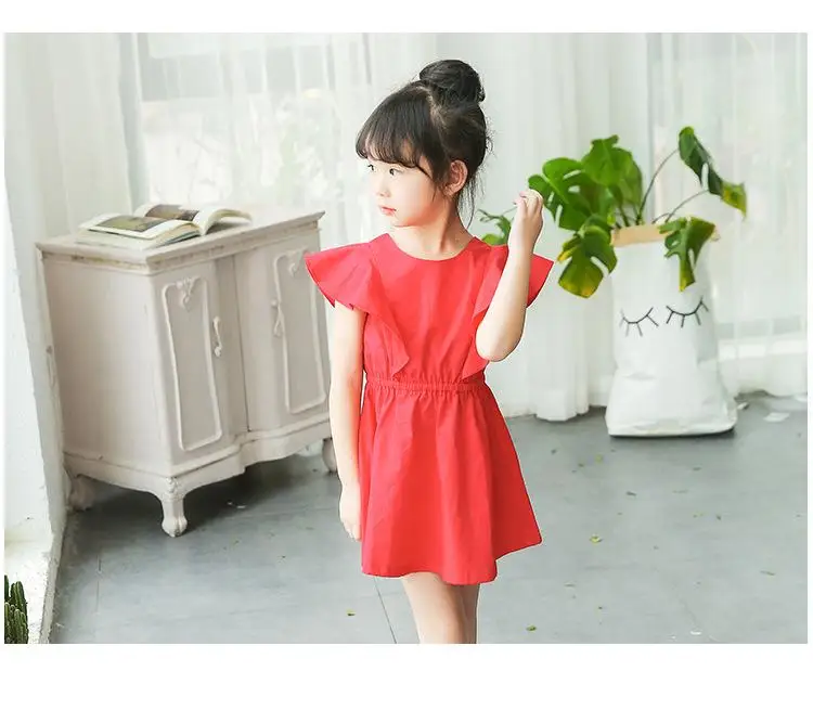 2017 летнее платье Новинка Повседневная хлопковая детская одежда для девочек
