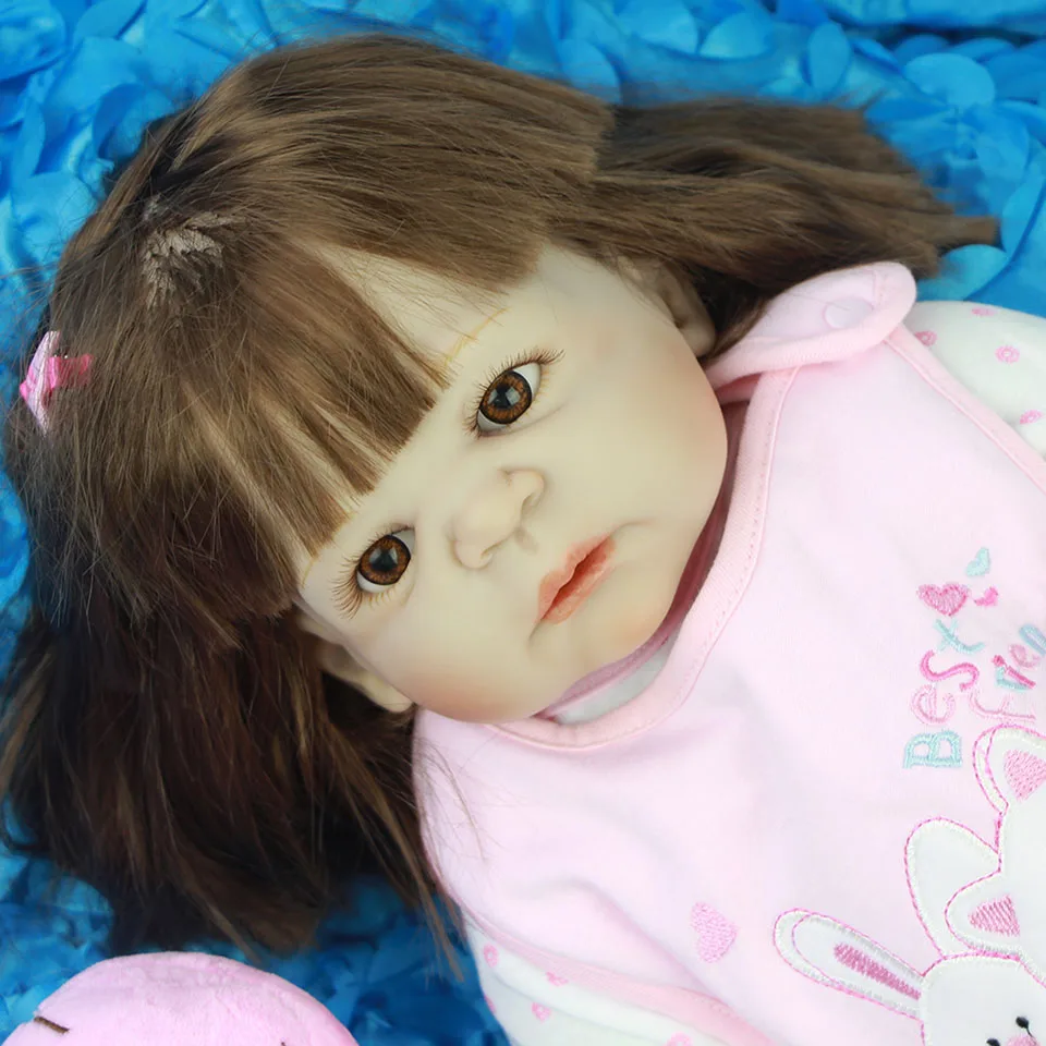 Длинные Синтетические волосы Reborn Baby куклы для девочки игрушка 23 &quotполный корпус