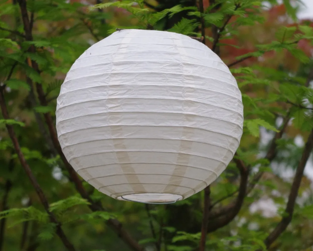 (10 шт./лот) 8 '✠ см круглый кремовый слоновой кости Китайский бумажный фонарь
