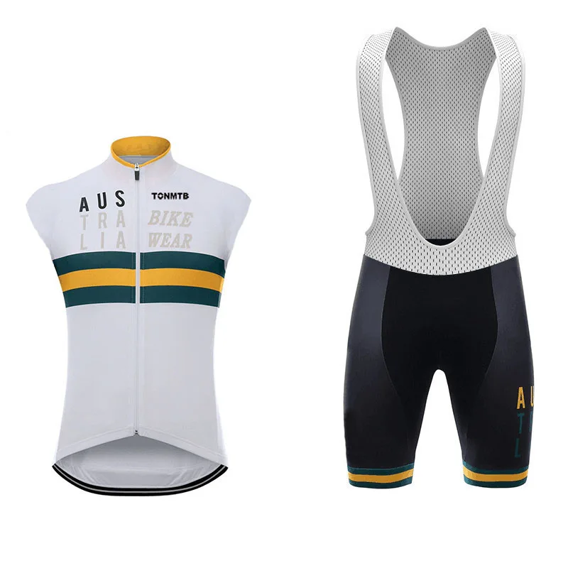 Без рукавов Велоспорт Джерси (bib) шорты дышащая одежда для велосипедистов Бег