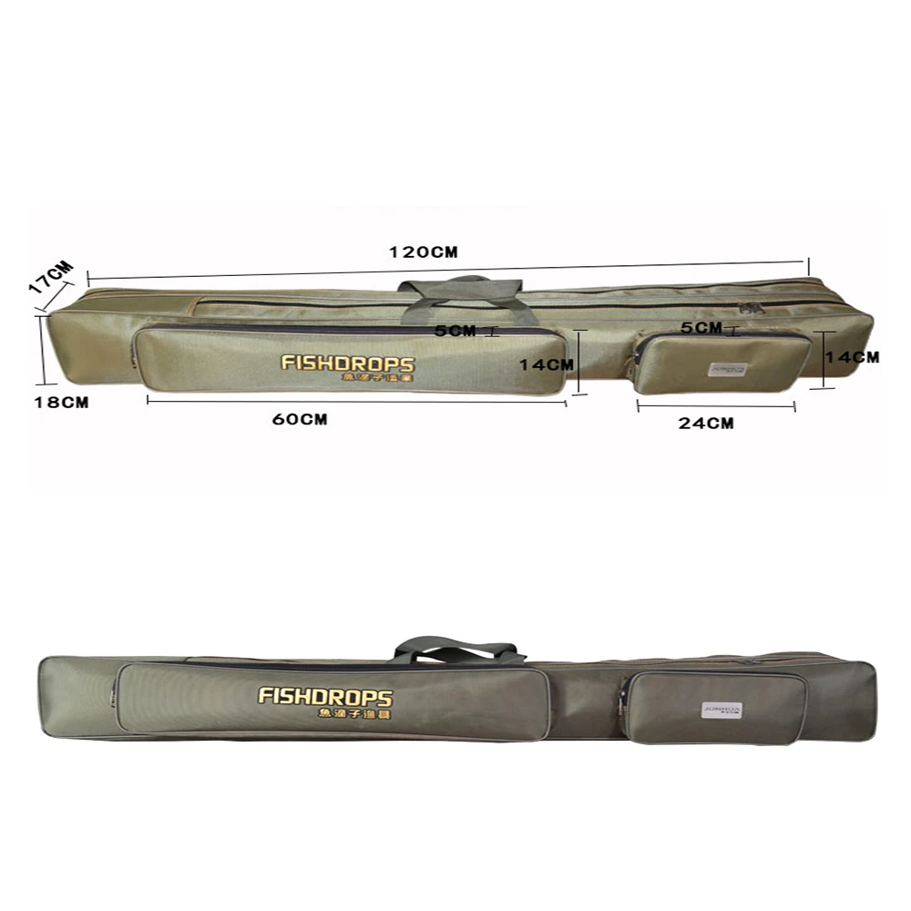 Fishdrops Two-Layer Fishing Bags Rod Bag Carp Tackle for Multi-Purpose | Спорт и развлечения