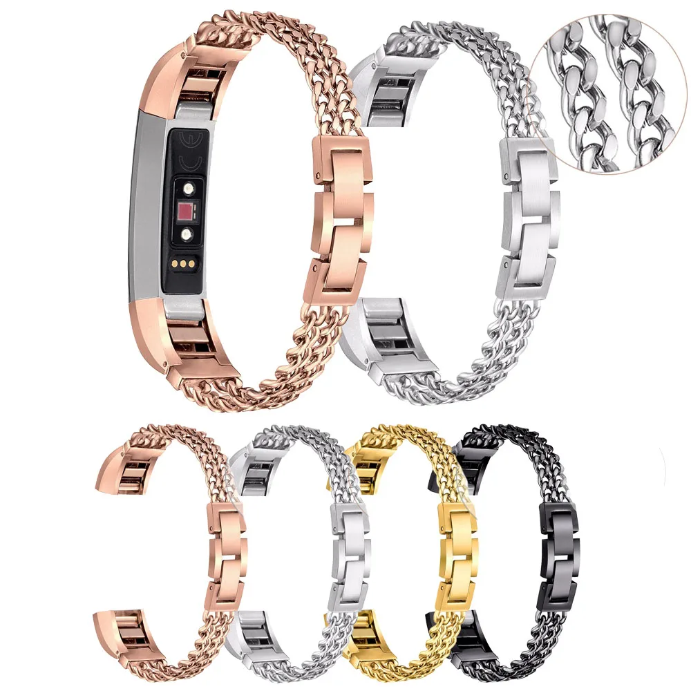 Сменные часы из нержавеющей стали для Fitbit Alta розовое золото ремешок наручных