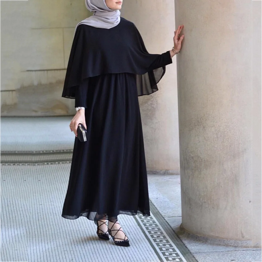 

Arab Vestidos 2019 Long UAE Abaya Dubai Kaftan Kimono Maxi Muslim Shawl Bodycon Hijab Dress Women Turkish Islamic Clothing 4.13