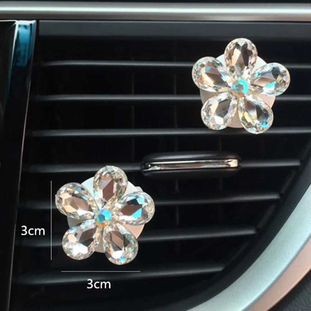 Зажим 2019 автомобильный кристалл цветок выход кондиционера Ароматные Духи клип