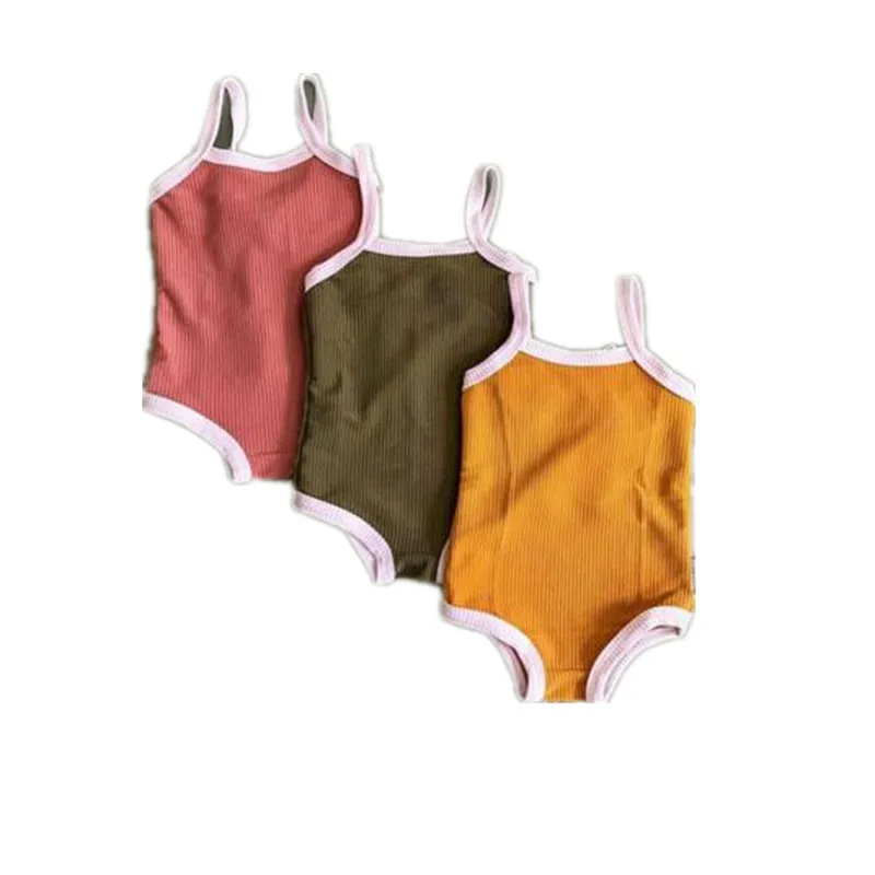 Baby Summer Clothes Toddler Girl Knitted Pits Casual Halter strap vest Suspender Outfit One-Pieces | Детская одежда и обувь