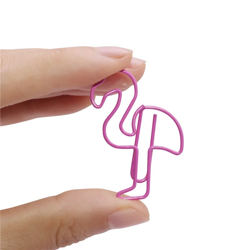 

200 pcs Paper clips Beautiful Flamingo Bookmark Planner Paper Clip Metal Material Bookmarks for Book Stationery School Office