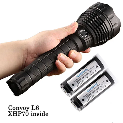 N4 1C Battery Светодиодный фонарь Convoy L6 CREE XHP70 светодиодный внутренний Макс. 3800лм длинный луч бросок тактический фонарь для охоты, поиска и спасания кемпинга - Испускаемый цвет: N4 1C Battery