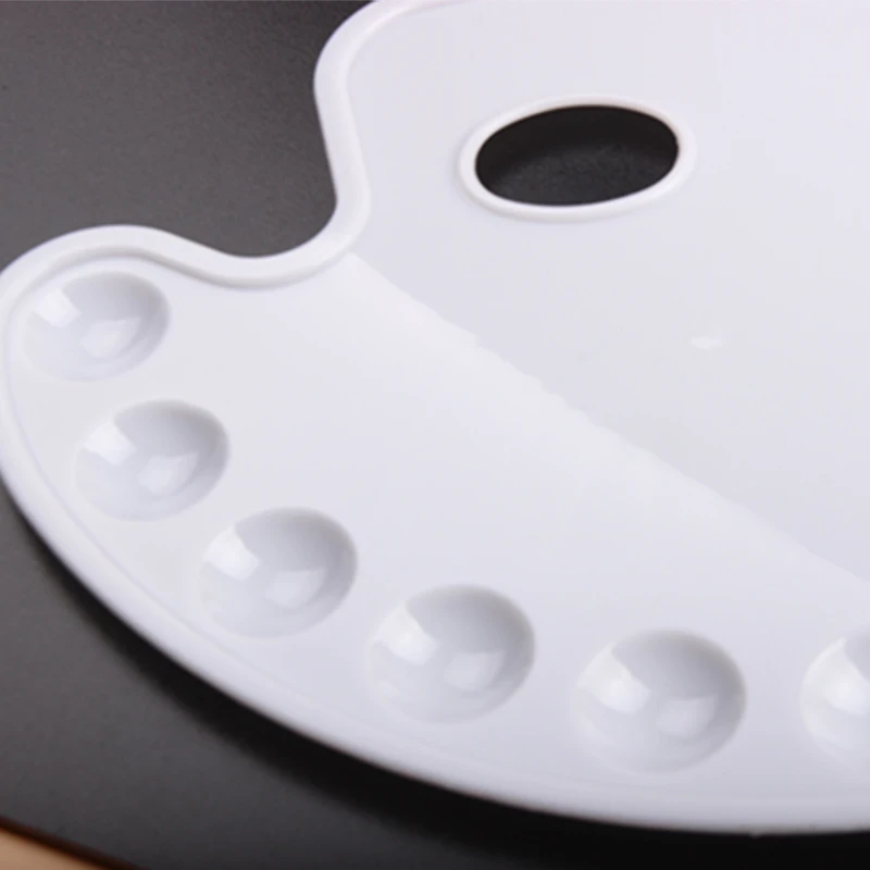 Белая фотопалитра с 9 отверстиями для большого пальца пластиковая