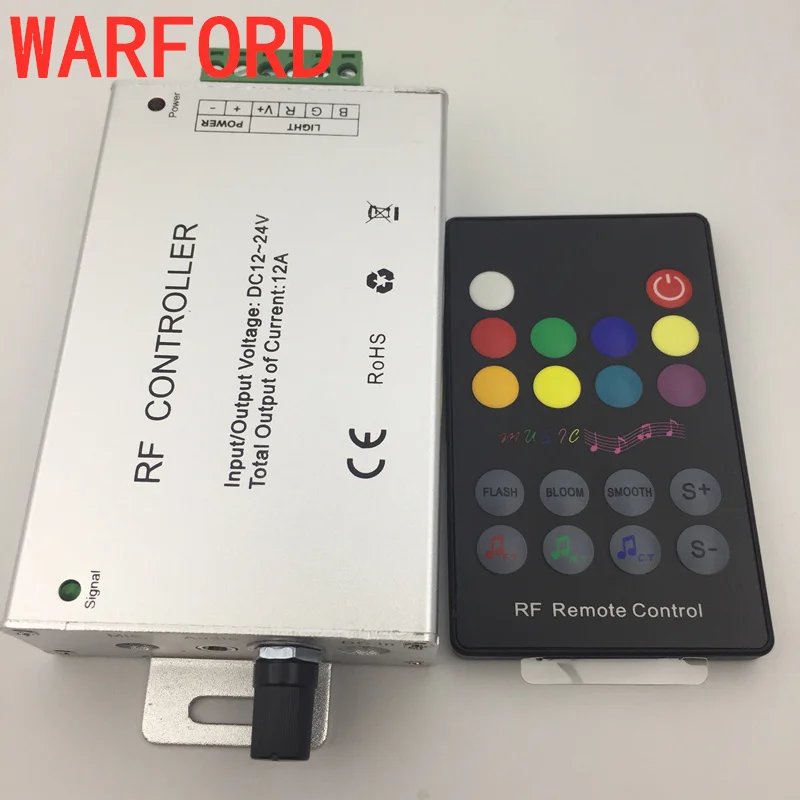 DC12V 24V 18 клавиш RGB Музыка Светодиодный контроллер с РЧ пультом звук сенсор