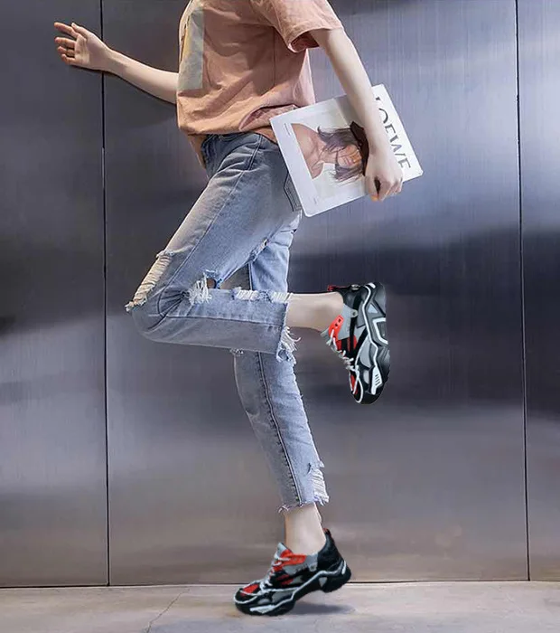 Белая обувь; женские кроссовки на платформе; zapatos de mujer; брендовая Лоскутная обувь; chaussure femme; цветная женская обувь на массивном каблуке; дышащая обувь