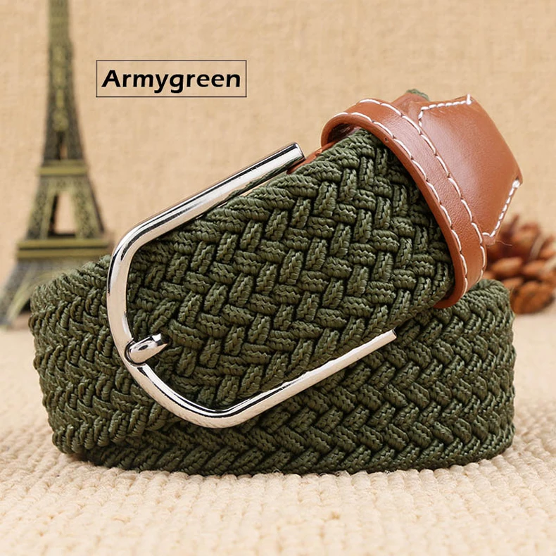 MEDYLA 100-120x3.2cm New mens casual Stretch Woven Belt Women's Child Elastic Belts For Jeans knitted belts