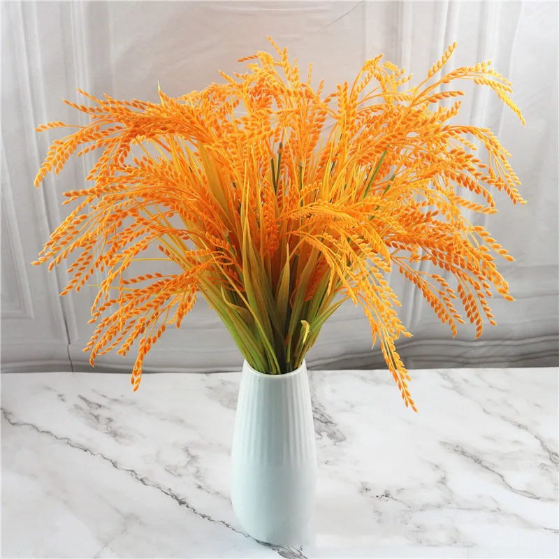 70 см длина имитация искусственного цветка желтый рис поддельное растение для