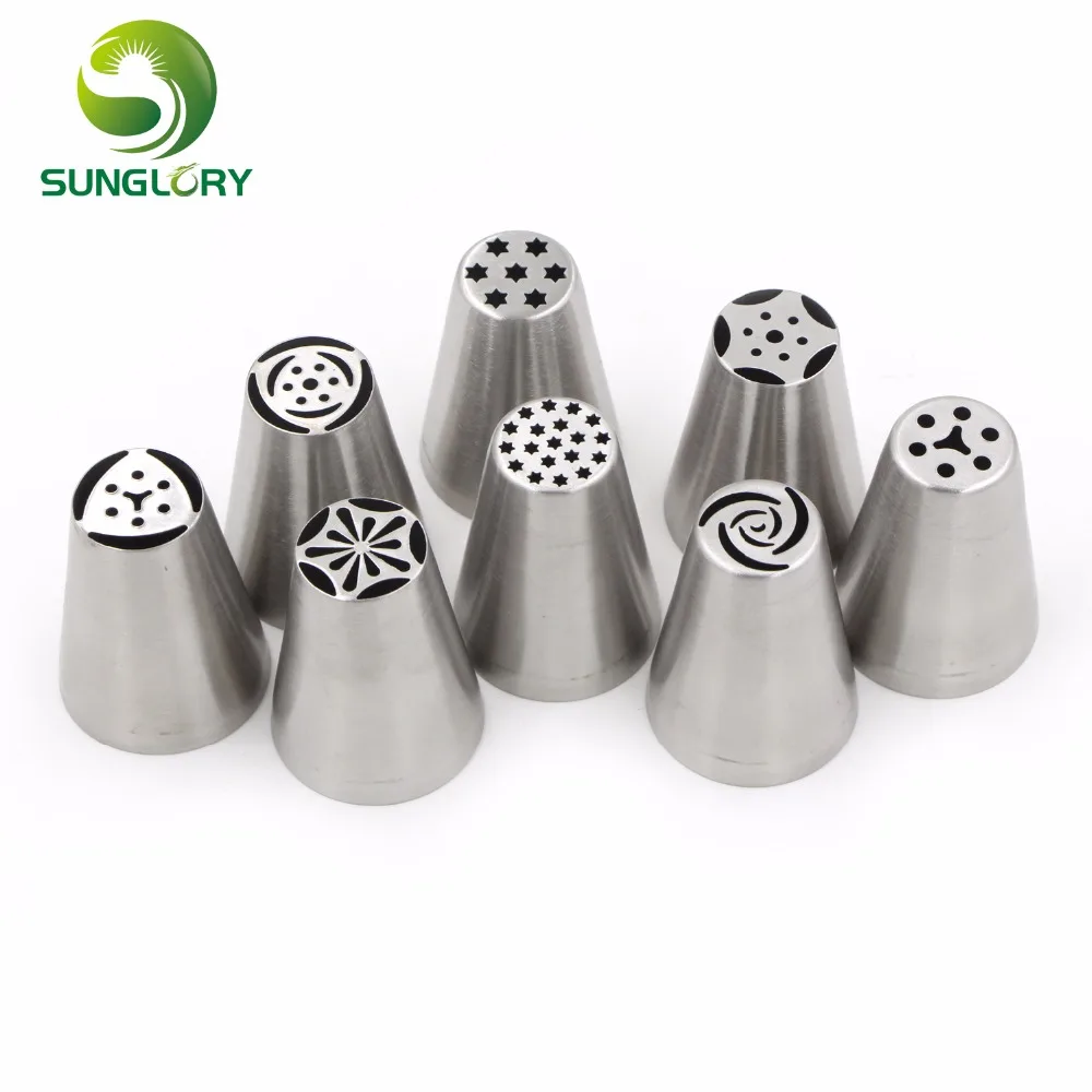 Маленький размер русские тюльпаны сопла цветок 8 шт из нержавеющей стали глазурь