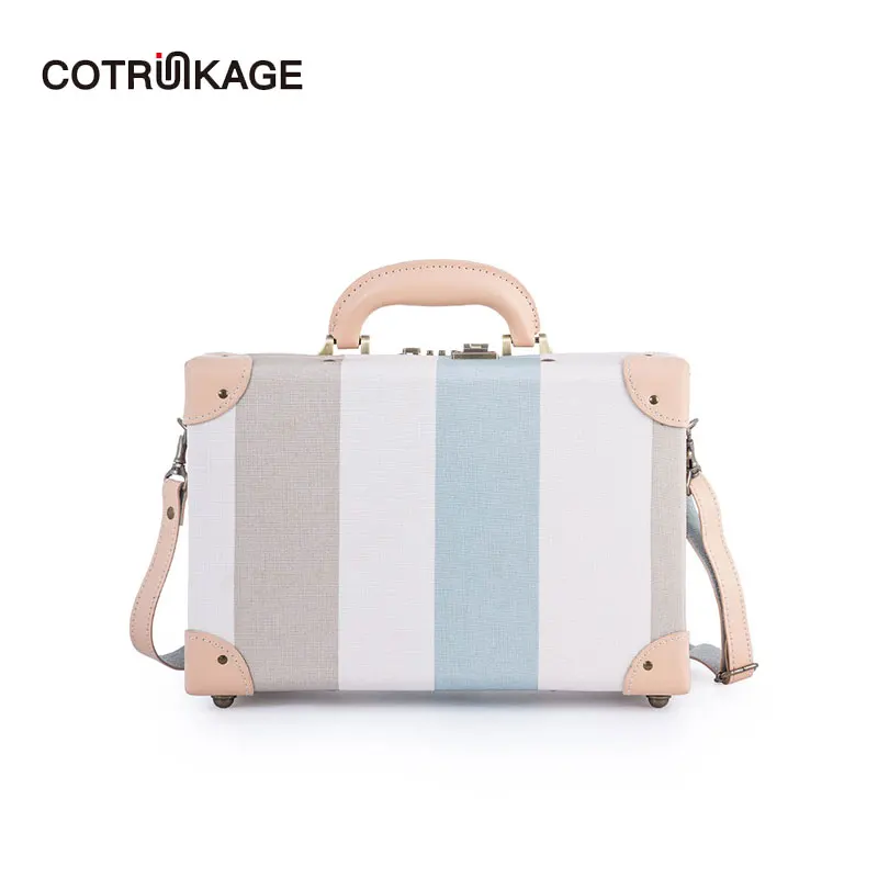 COTRUNKAGE маленький 12 &quotженский из натуральной кожи и холста широкая полоса для