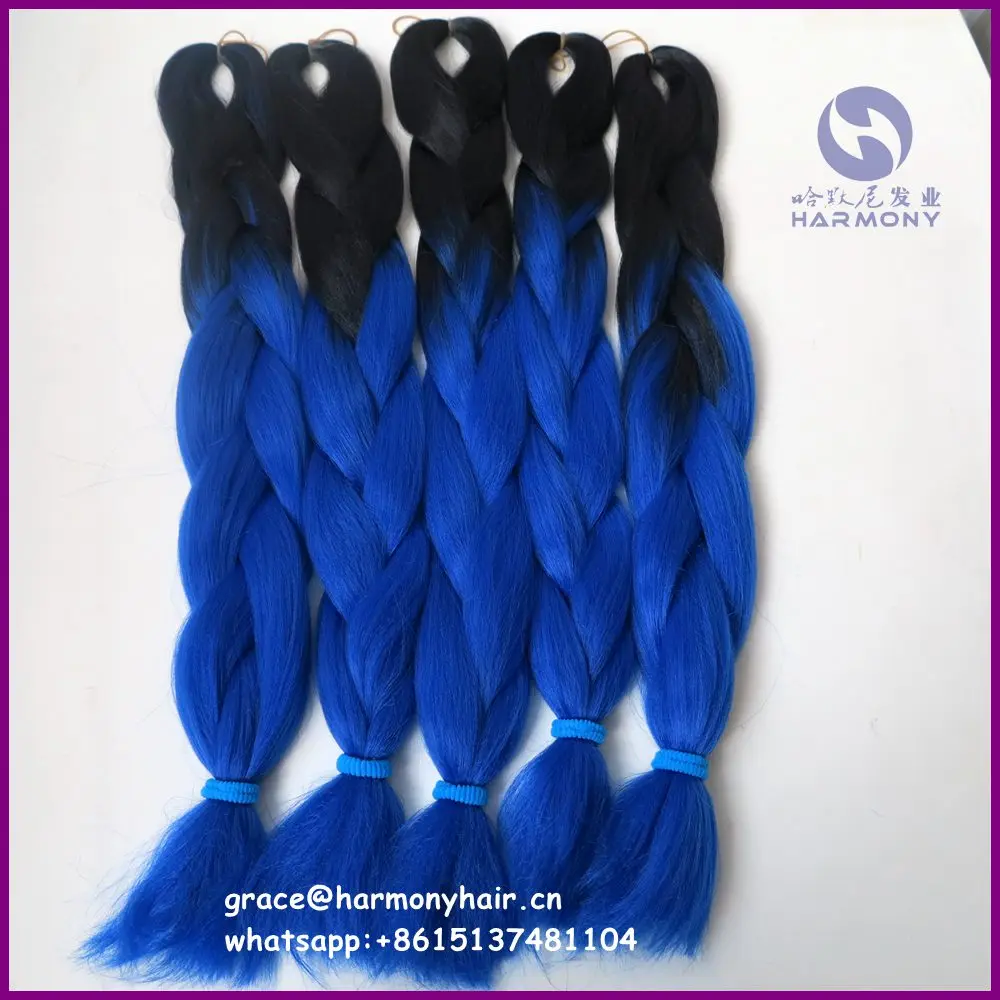 Desire for hair 1 упаковка 24 дюйма 100 г синтетические два тона ombre box косы для наращивания волос для небольшой завивка, плетение волос - Цвет: T1B/синий