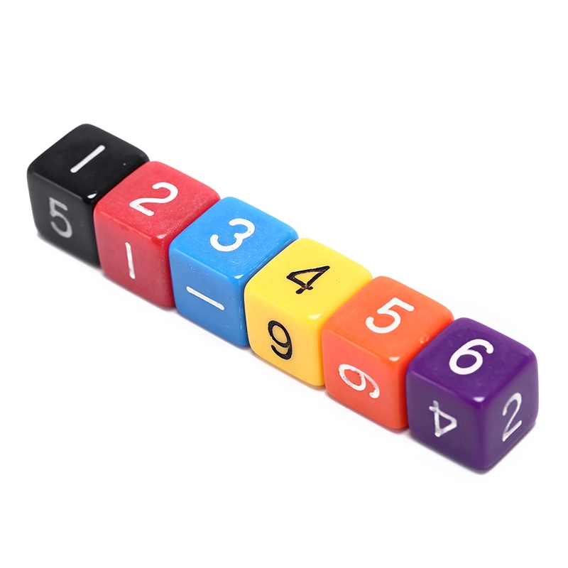 Набор из 10 D6 игральных костей шестисторонний черный с белыми цифрами для веселых вечерние доски для клубов и пабов для ролевых игр 16 мм аксессуары