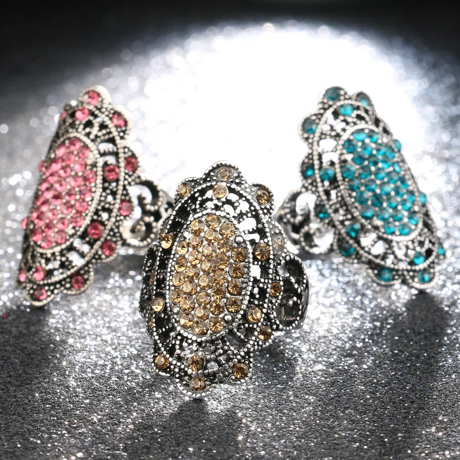 Женское винтажное свадебное кольцо Уникальное Пляжное Кольцо большого размера с