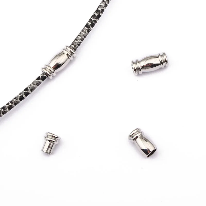 

10 Sets 4mm Round Barrel Magnetic Clasp/Closure For Leather Bracelet Findings