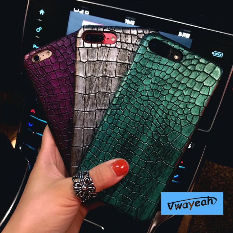 Для iPhone 6 S 7 Plus красочные Аллигатор узор из мягкой искусственной кожи + PC Croco