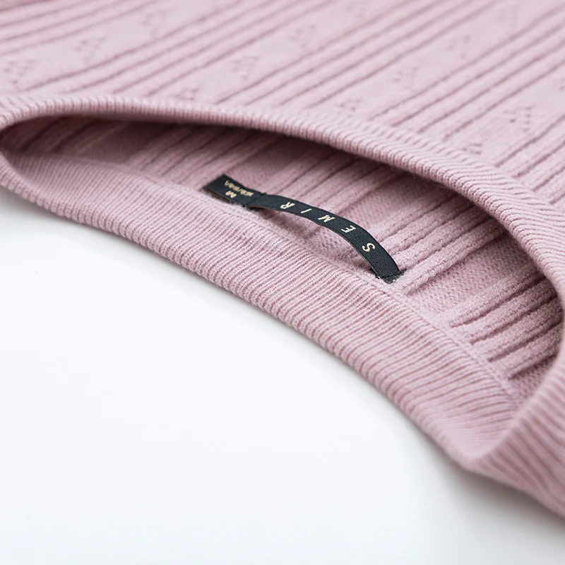 SEMIR Для женщин текстурированная вязаный свитер контрастного цвета с длинным