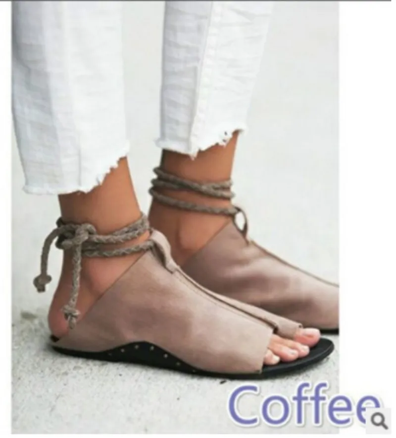 Босоножки женские с открытым носком римские сандалии-гладиаторы на шнуровке