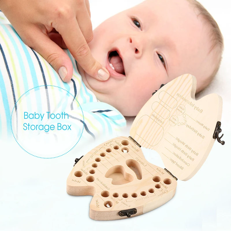 Креативная деревянная детская шкатулка для зубов коробка молочные зубы пупочный