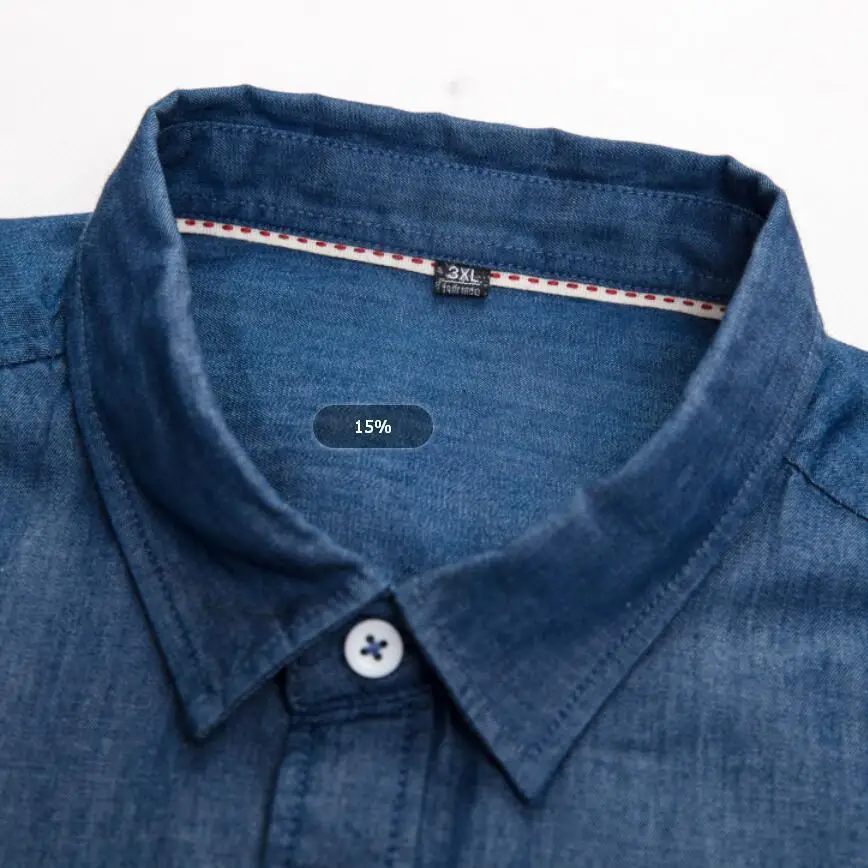 Hot Sale Denim Shirt Men Plus Size Clothing 8XL 7XL 6XL 5XL 4XL Man Shirts High Quality Long Sleeve Cotton Casual | Мужская одежда