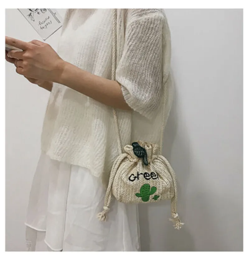 Новая женская сумка милая ручная работа соломенная на шнурке плечо для леди